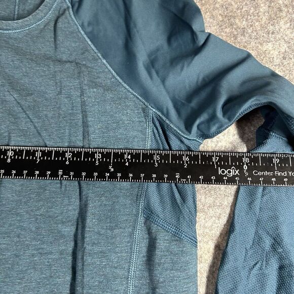Lululemon Spincity Top Womens 6 Cycling Half Zip 3/4 Sleeve Turquoise Athletic - Picture 6 of 8